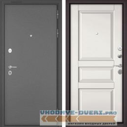 Дверь Бульдорс MASS 90 Букле антрацид / Белый софт 9SD-2